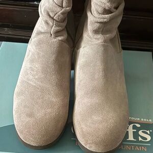 Cliffs by WHITE MOUNTAIN Gray Ankle Booties Suede
